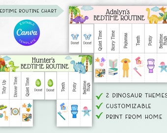 Toddler Routine Flip Done Chart, Bedtime Routine Chart, Printable Visual Schedule