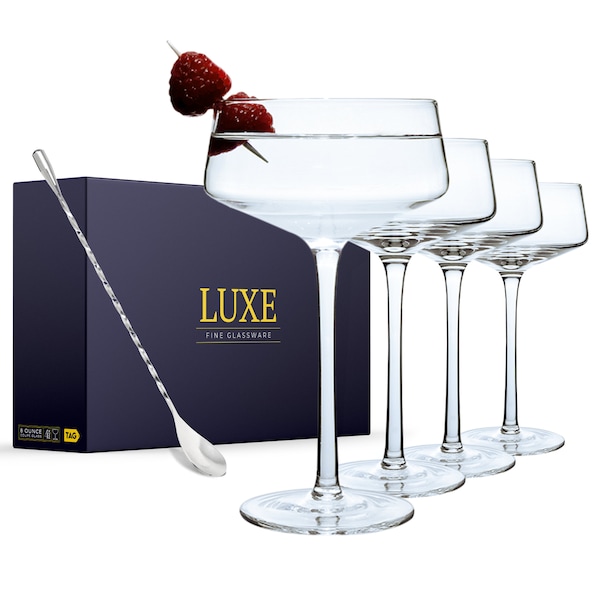 Set of 4 - Martini Glass Set by Luxe Glassware