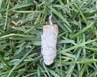 Wire wrap selenite necklace