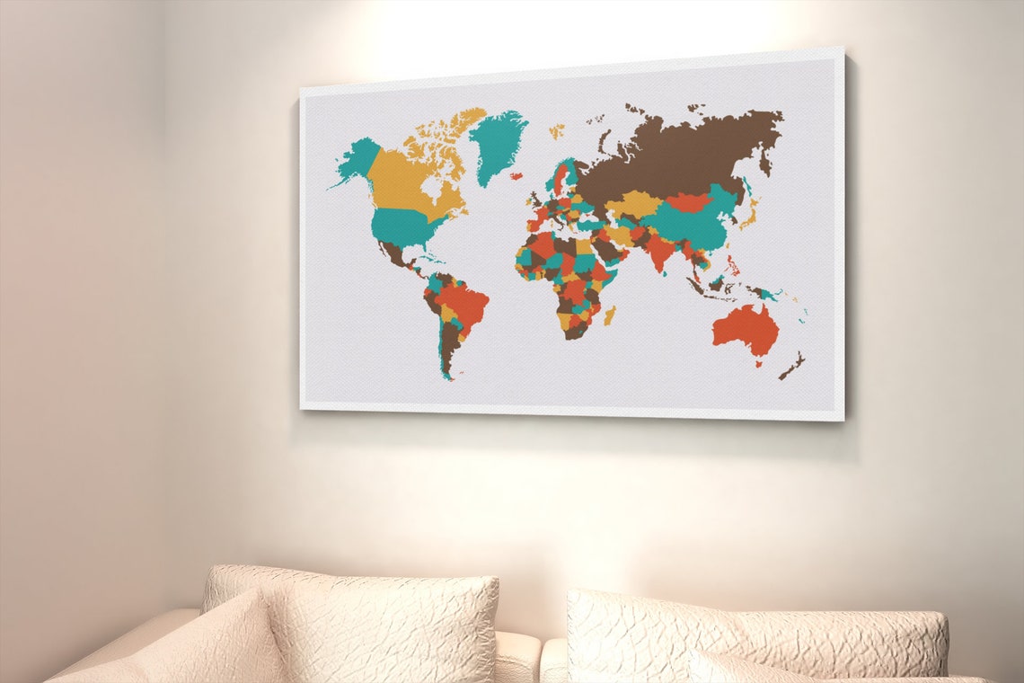 Printable World Map Colorful World Map Printable World Travel Map of ...