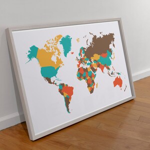 Printable World Map Colorful World Map Printable World Travel Map of ...