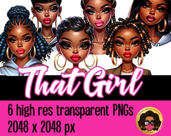 AI Art Fashion Doll Clipart: Transparent PNG Bundle (Digital Download)
