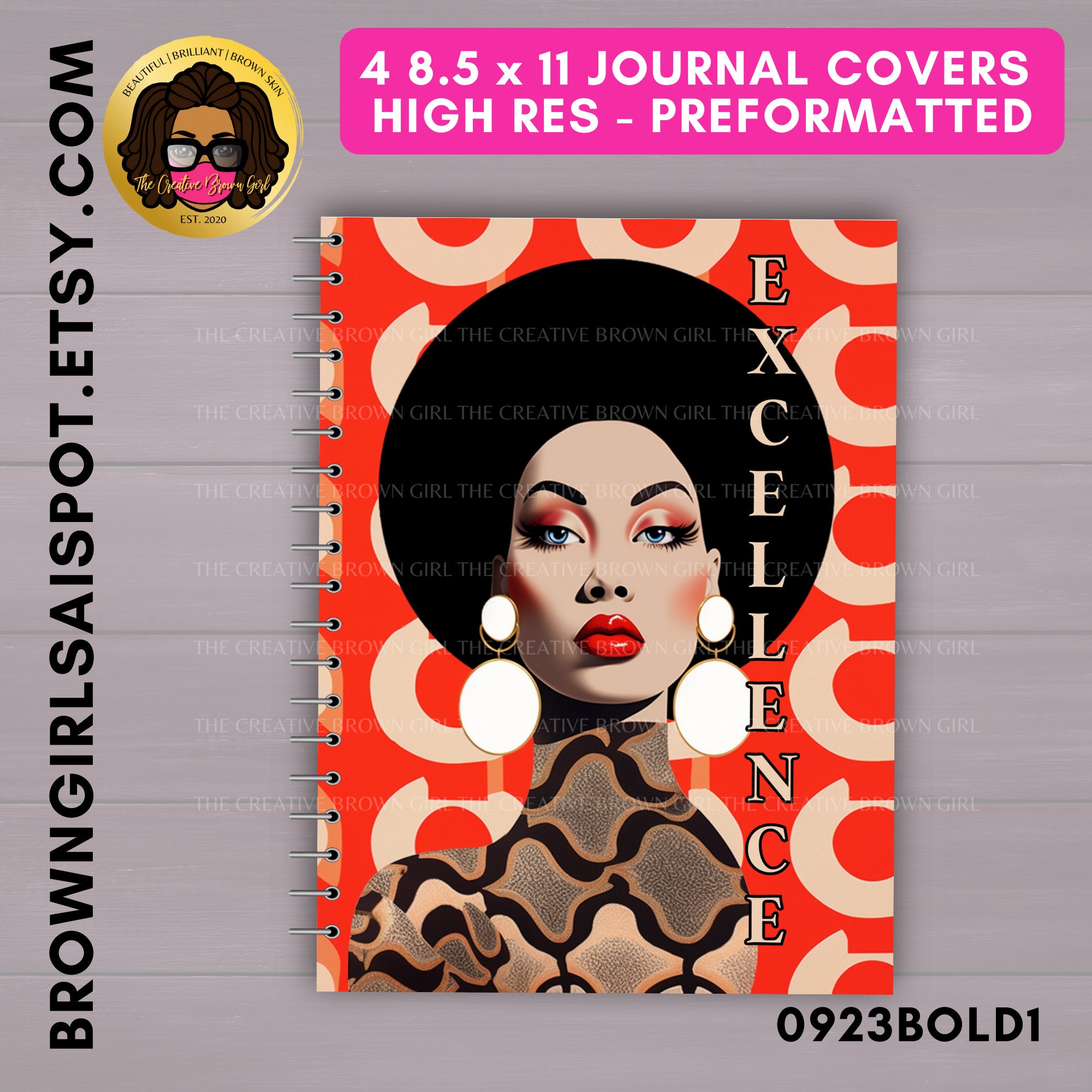 Bold Black Girl Notebook Covers Journal Covers Back to School