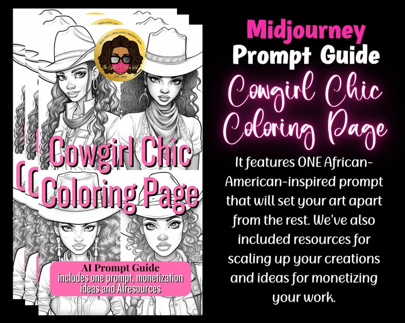 Midjourney Prompt Guide for AI Coloring Page Black Art Prompts Generate