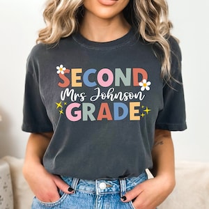 2nd Grade Teacher Shirt, Personalized Second Grade Teacher Name Shirt, Custom Second Grade Teacher Shirt, Second Grade Crew,