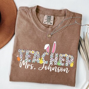Custom Easter Teacher Shirt, Teacher Easter Shirts, Easter Gift For Teacher, Teacher Gift, Easter Teacher Tee, Teacher Bunny Shirt Gift