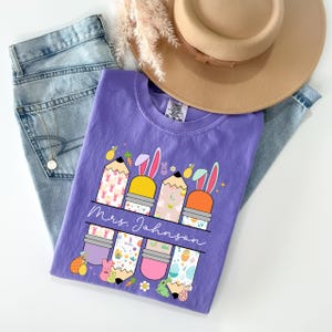 Custom Easter Teacher Shirt, Teacher Easter Shirts, Easter Gift For Teacher, Teacher Gift, Easter Teacher Tee, Teacher Bunny Shirt Gift