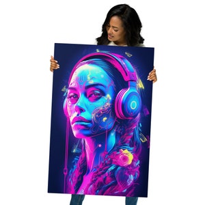 Synthwave wall art home decor wall art print on metal music art