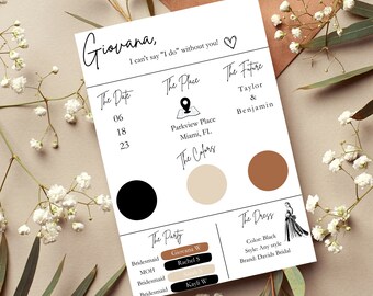 Bridesmaid proposal card bridesmaid proposal box wedding sign bridesmaid gifts note card editable template bridesmaid info template card