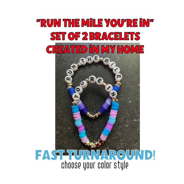 Run the mile you're in bracelets!! 2 bracelets *please read description for shipping options