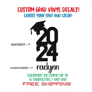 Custom GRADUATION Vinyl Decal!*please read description for shipping options