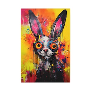 Mad Hatter&#39;s Wild Ride - Graffiti Rabbit Canvas