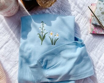 Moletom personalizado com bordado do mês de nascimento, presente perfeito para o Dia das Mães na primavera.