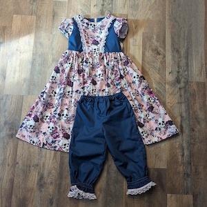 Handmade Little girls spooky skulls dress