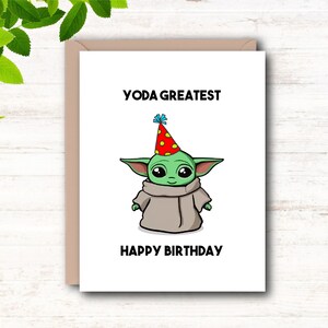 Carte d'anniversaire imprimable bébé Yoda, Yoda Greatest, joyeux anniversaire, carte pour lui, carte pour elle, Baby Yoda, Star Wars, téléchargement immédiat