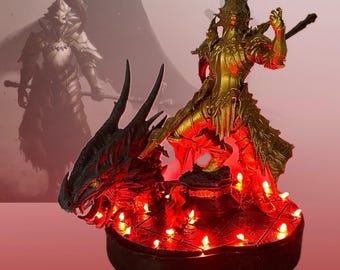 Dragon Slayer Ornstein Dark Souls 3 Resin LED  Figurine | Collectible Hand-Painted Figure | Unique Boss Gift | Dark Souls Display Statue