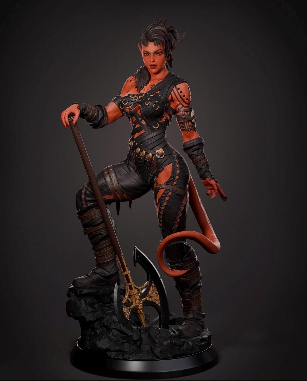 Karlach Baldur’s Gate Resin Figurine - Handmade Detailed Statue - RPG Character Gift - Gamer Decor - Customizable Baldur’s Gate Collectible