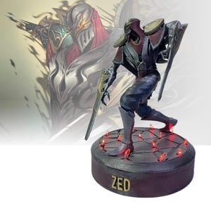 Zed LED Resin Figure - League of Legends Collectible - Illuminated Zed Statue - Perfect Gamer Gift - Unique LoL Decor