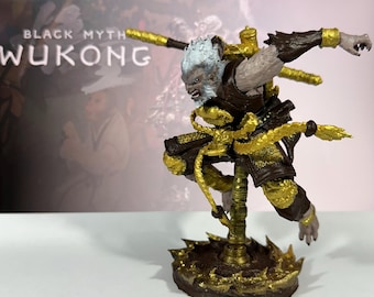 Black Myth Resin Sun Wukong Figurine | 3D Printed Collectible | Video Game Art | Monkey King Statue | Fantasy Decor | Unique Gift
