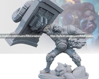 Braum League of Legends Resin Figure - Handcrafted LoL Champion Collectible - Unique Braum Statue for Gamers