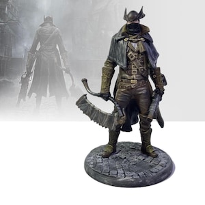 Bloodborne Hunter Resin Figure | Handmade Game Collectible | Gothic Art Statue | Unique Gamer Gift | Detailed Resin Model for Fans
