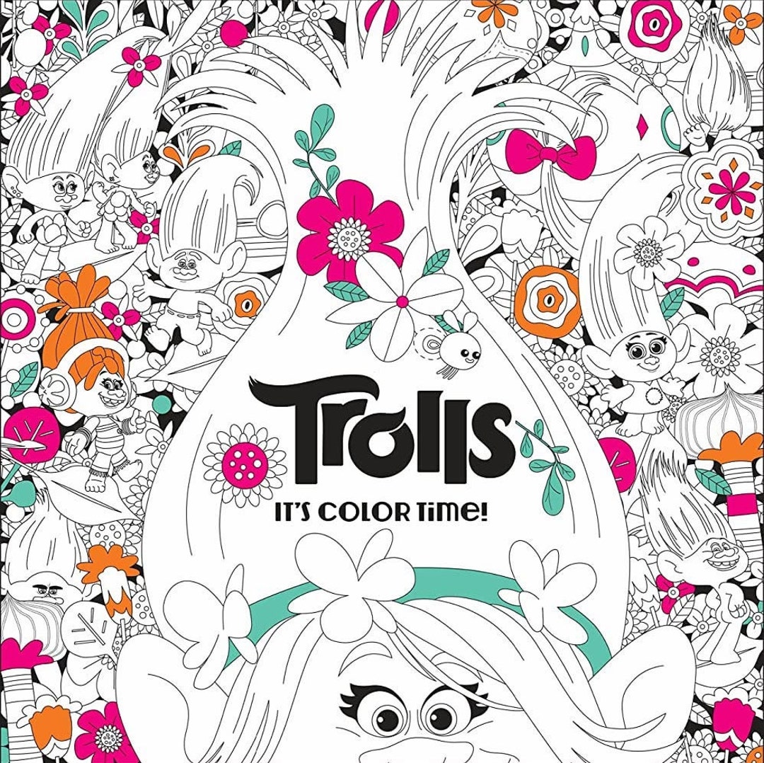 Printable Trolls Coloring Pages for Kids Printable Digital Pages - Etsy