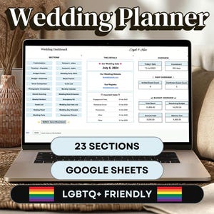 LGBTQ Friendly Wedding Planner Digital Spreadsheet Google Sheets Wedding Organizer For Lesbian Wedding Planner Template To Plan Gay Wedding