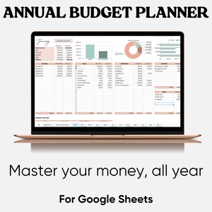 Annual Budget Spreadsheet Simple Budget Google Sheets Monthly Budget Template Easy Yearly Budget Tracker Personal Finance Dashboard
