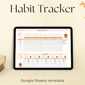 Habit Tracker Spreadsheet For Google Sheets Productivity Daily Habit Planner Weekly Goal Planner Dashboard Digital Daily To Do List Template