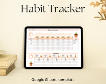 Habit Tracker Spreadsheet For Google Sheets Productivity Daily Habit Planner Weekly Goal Planner Dashboard Digital Daily To Do List Template