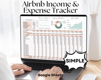 Airbnb Income Tracker For Airbnb & Short-Term Rental Expense Tracker Google Sheets Spreadsheet Simple Template For Vacation Rental Property