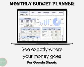 Monthly Budget Simple Budget Spreadsheet Personal Expense Tracker Google Sheets Digital Finance Tracker Monthly Budget And Debt Tracker