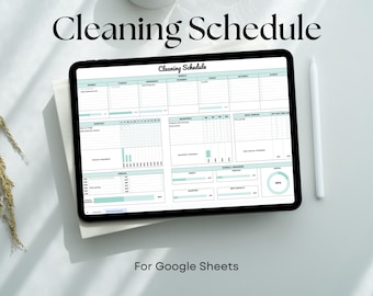 Cleaning Schedule Checklist Google Sheets Template Cleaning Planner Household Chore Chart List Daily Weekly Monthly Yearly Home Organization