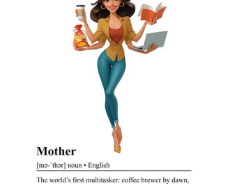 Ensemble mural amusant pour la fête des mères-1 | 7 affiches imprimables de définition de maman, cadeau pour maman en téléchargement numérique