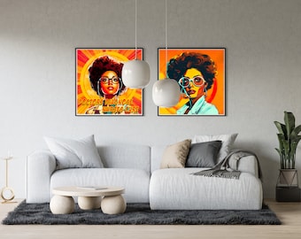 Impression pop art infirmière : cadeau de soins de santé, décoration murale colorée (téléchargement numérique)