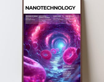 NANOTECHNOLOGIE | Affiche numérique infographique pour l'éducation, affiche STEM imprimable, décoration murale chronologique