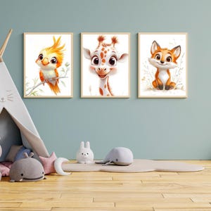 Nursery Bundle 2, set di 14 stampe digitali, simpatici animali, cameretta per bambini, cameretta per neonati, arte murale digitale, stampe scaricabili, regalo per bambini