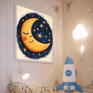 Paquete de guardería 3, paquete de arte espacial: 7 láminas / Animales astronautas, cohetes, luna y sol / Decoración infantil con descarga digital