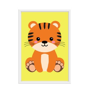 Tiger Wall Art Printable – Single Jungle Safari Animal Print for Kids Room, Nursery or Playroom | Digital Download