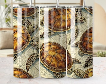 Turtle Tumbler Wrap, 20oz Skinny Turtle Tumbler PNG, Sea Turtle Sublimation Designs, Animal Tumbler Wrap, Digital Download