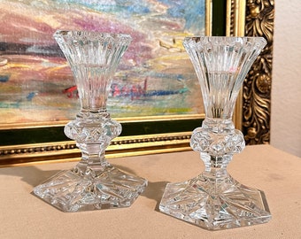 Vintage Set of Waterford Crystal Chatham 5" Candle Stick Holders