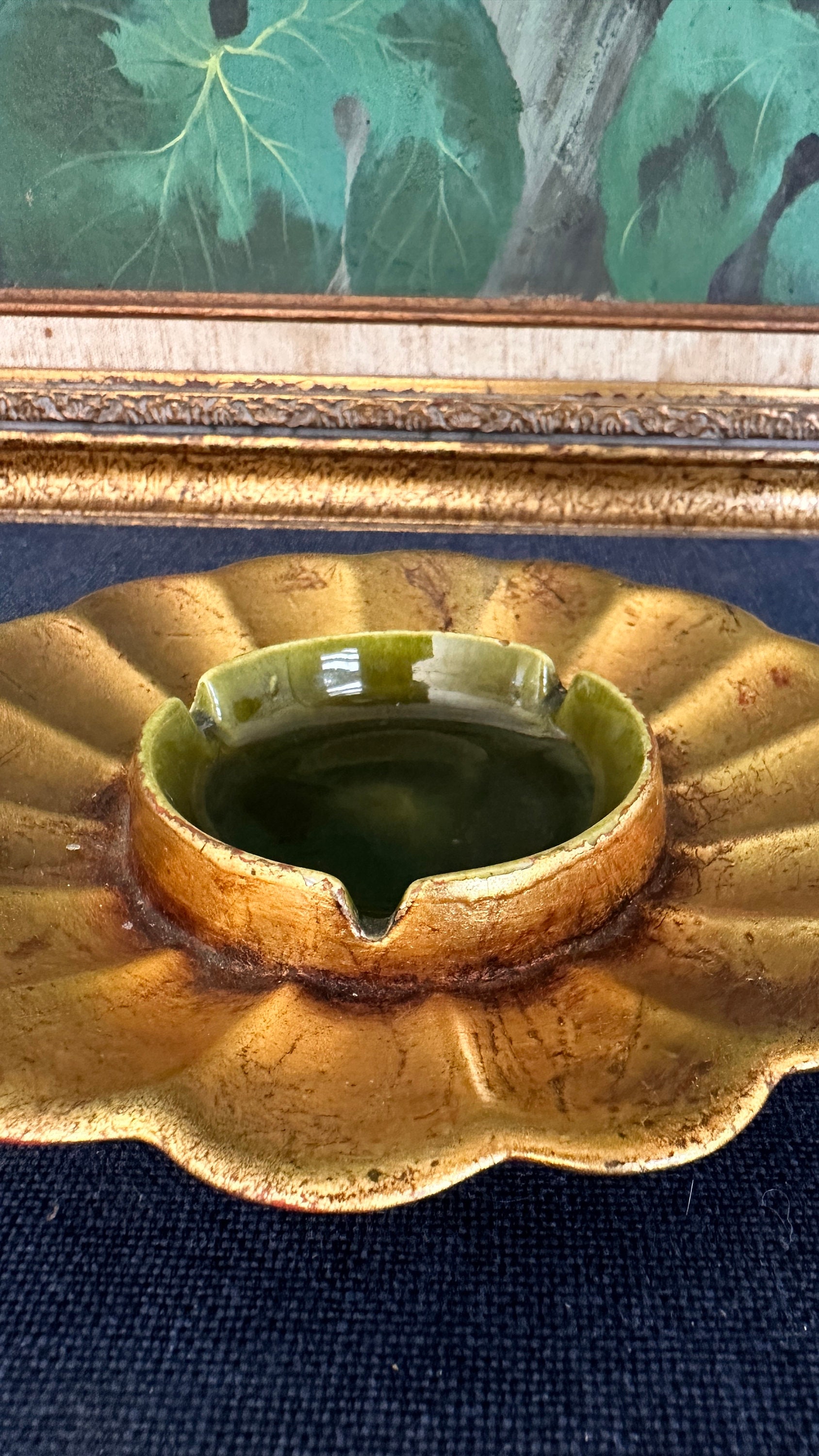 MCM Mid Century Anthony Freeman Mcfarlin Pottery Gold Leaf MCM Mid Century Anthony Freeman Mcfarlin Pottery Gold Leaf