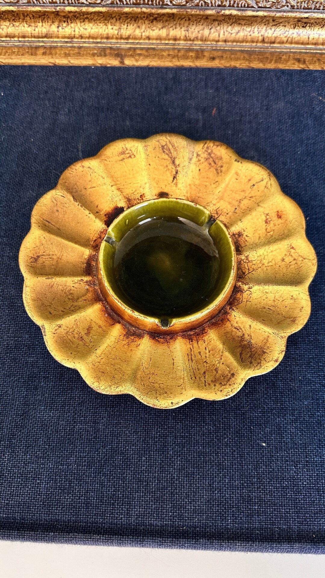 MCM Mid Century Anthony Freeman Mcfarlin Pottery Gold Leaf