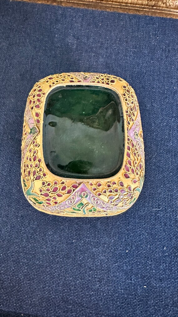 Indian Gilt Copper & Enamel Covered Trinket Box - image 3