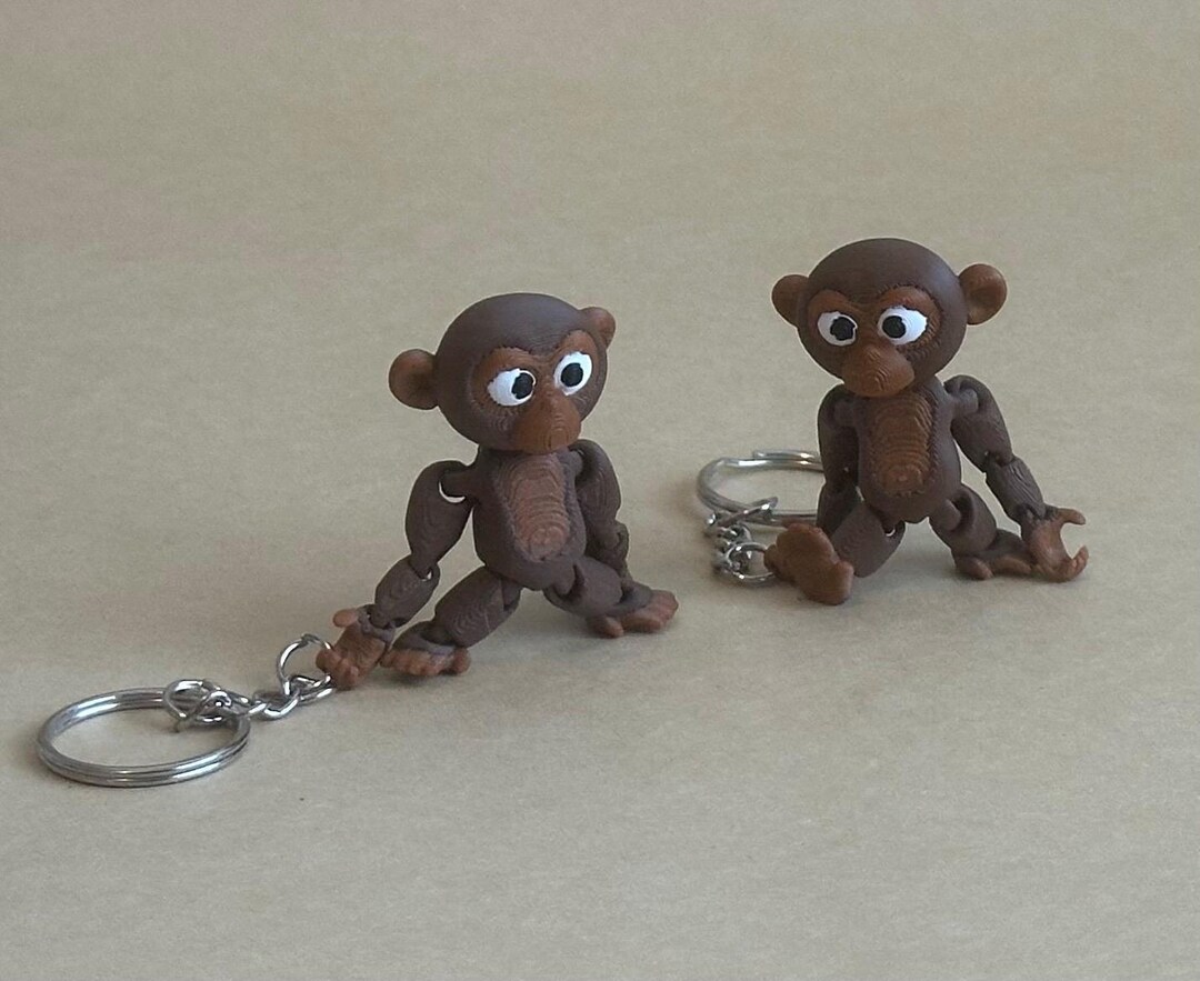Moving Keychain Chaining Chimps - Articulated Flexi Moving Keychain - Etsy