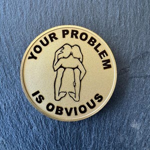 40mm Custom Engraved Brass Challenge Coin – “Dickhead of the Year Award” | Gag Gift | Roasting Coin | Sarcastic Humor Token