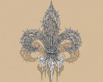 4 Fleur de lis unique barbed wire image designs jpg, pdf, webp, png