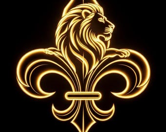 Louisiana golden lion Fleur de Lis svg png jpg pdf Digital Download - New Orleans NOLA - Cricut Cut File - Instant Download