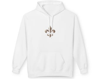 Fleur De Lis Embellished Long Sleeve Shirt With Hoodie - Etsy