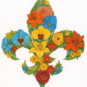 4 Fleur de lis unique flower image designs jpg, pdf, webp, png